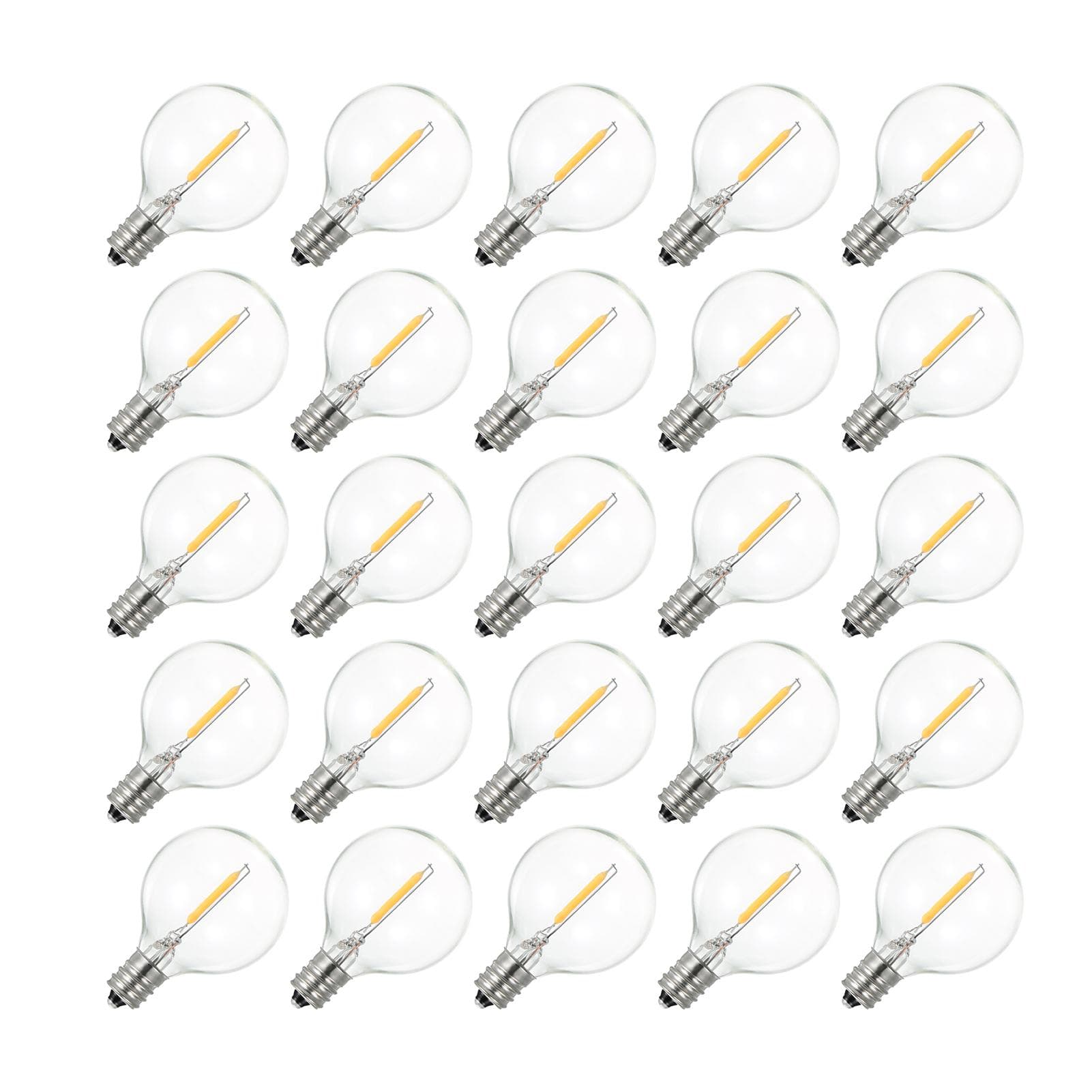 AC230V Globe LED G40 Bulb Lamp 25 Pack E12 Base Socket Holder IP44 Water Resistance Warm White for transparent