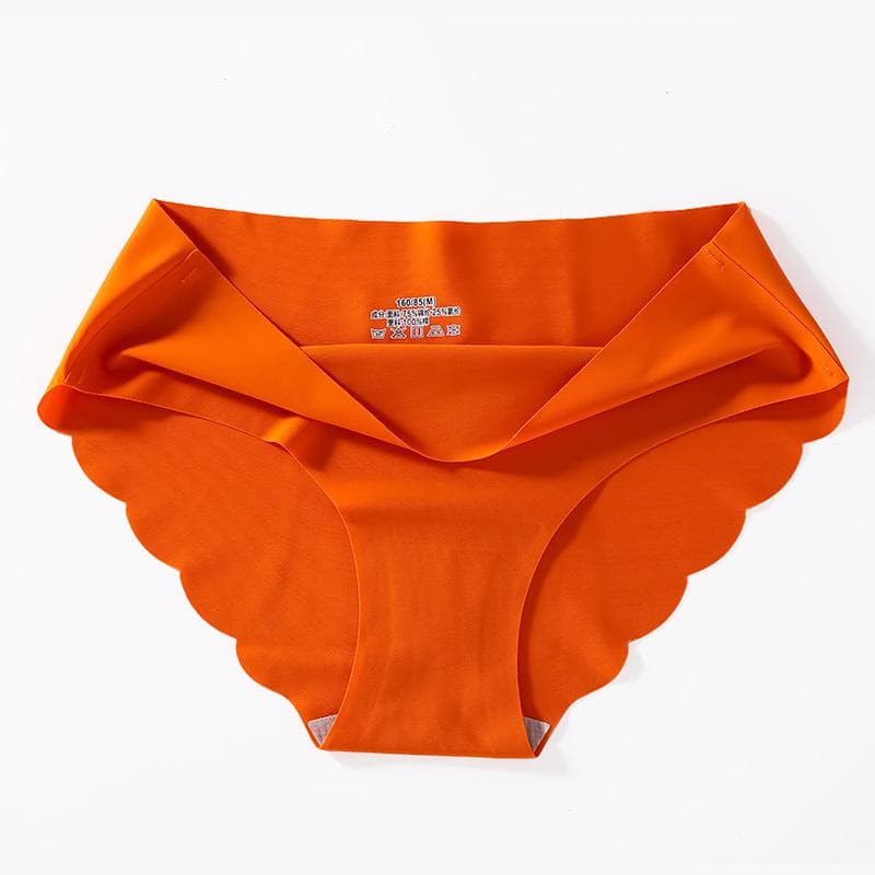 Seamless Panties For Women Plain Slip Silk Female Underwear Soft Thin Light Panty M orange