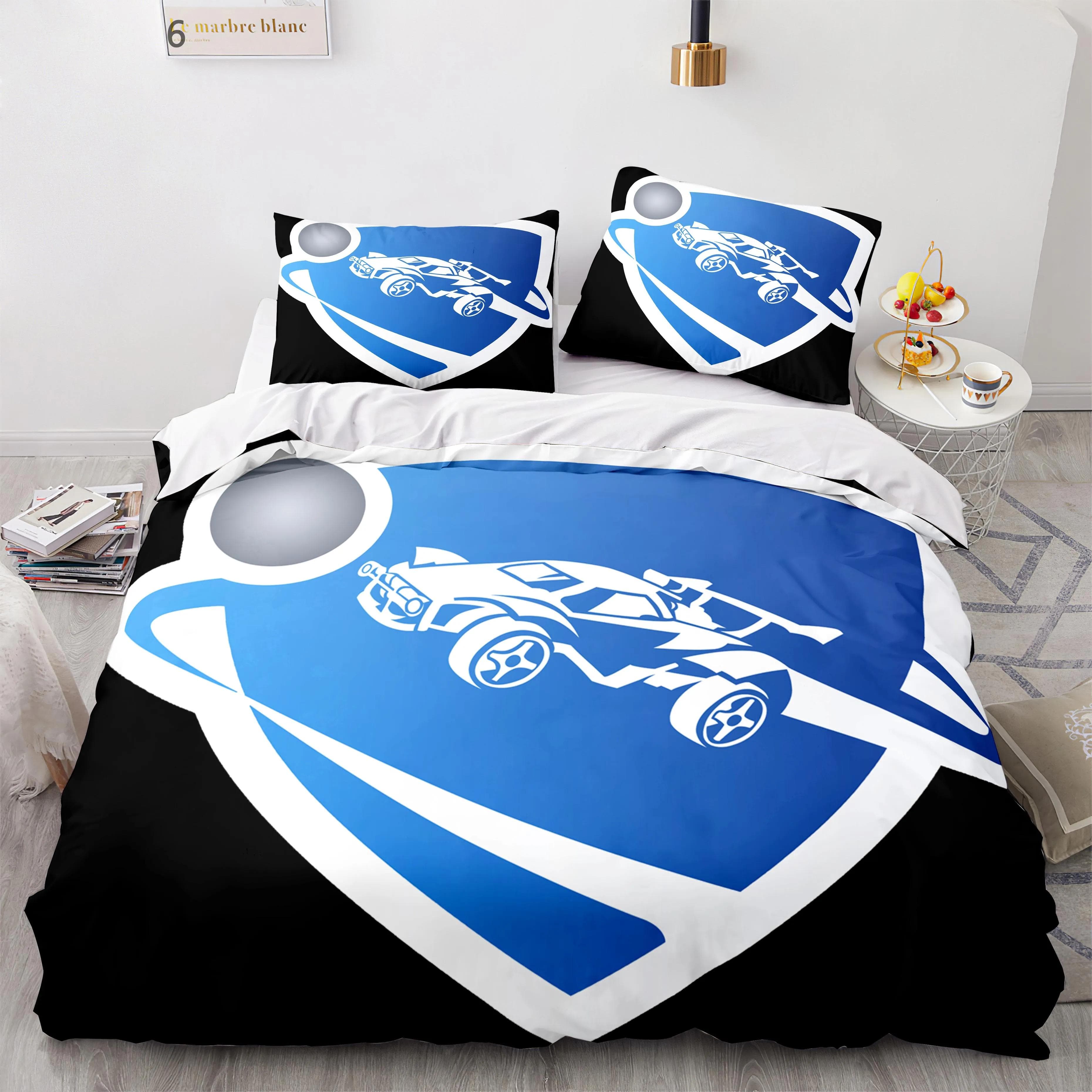 Rocket League Bedding Set Bedspread Single Twin Full Queen King Size Car Rocket League Bed Set Children's Bedroom Duvetcover 218x177cm 86x70in