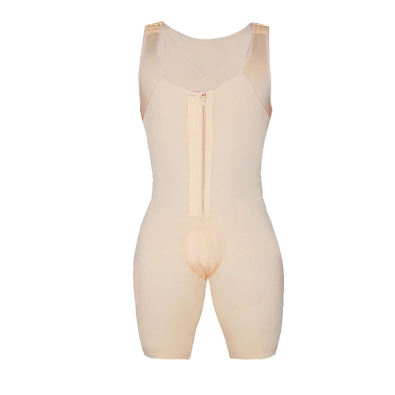 Men's Shapewear Bodysuit Full Body Shaper Compression Slimming Suit Tummy Control Body Shaper for Men Post-Surgical Bodysuit Mens Jumpsuit 6XL beige