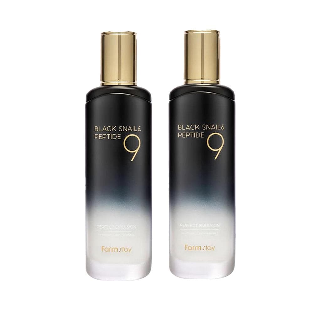 FARM STAY Black Snail & Peptide 9 Perfect Emulsion 120ml (3 Options) 2pcs