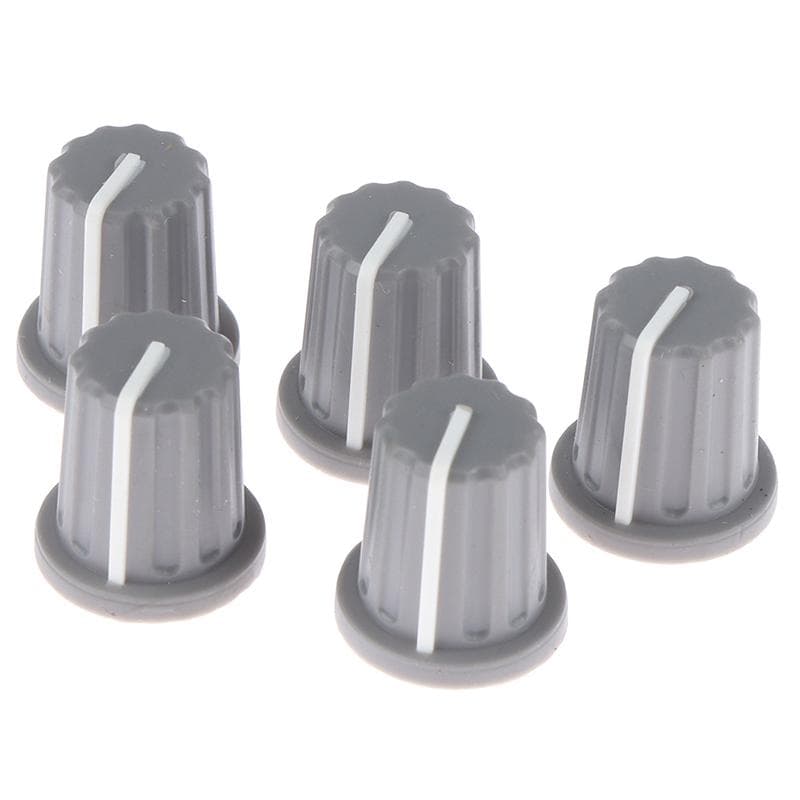 5Pcs Rubber Half Shaft Knob Potentiometer Encoder Knob 270 Degree D-Shaped gray