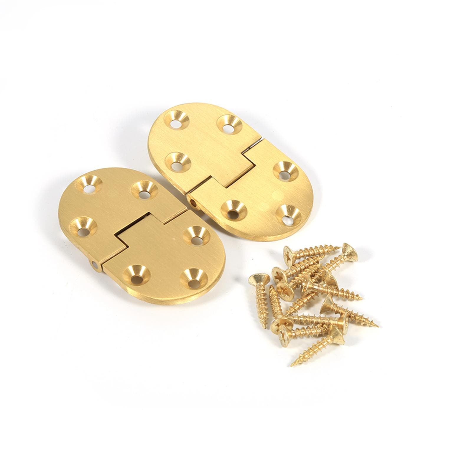 2Pcs Brass Butler Tray Hinge Round Edge 2-1/2 x1-1/2 With Screws Folding Flap