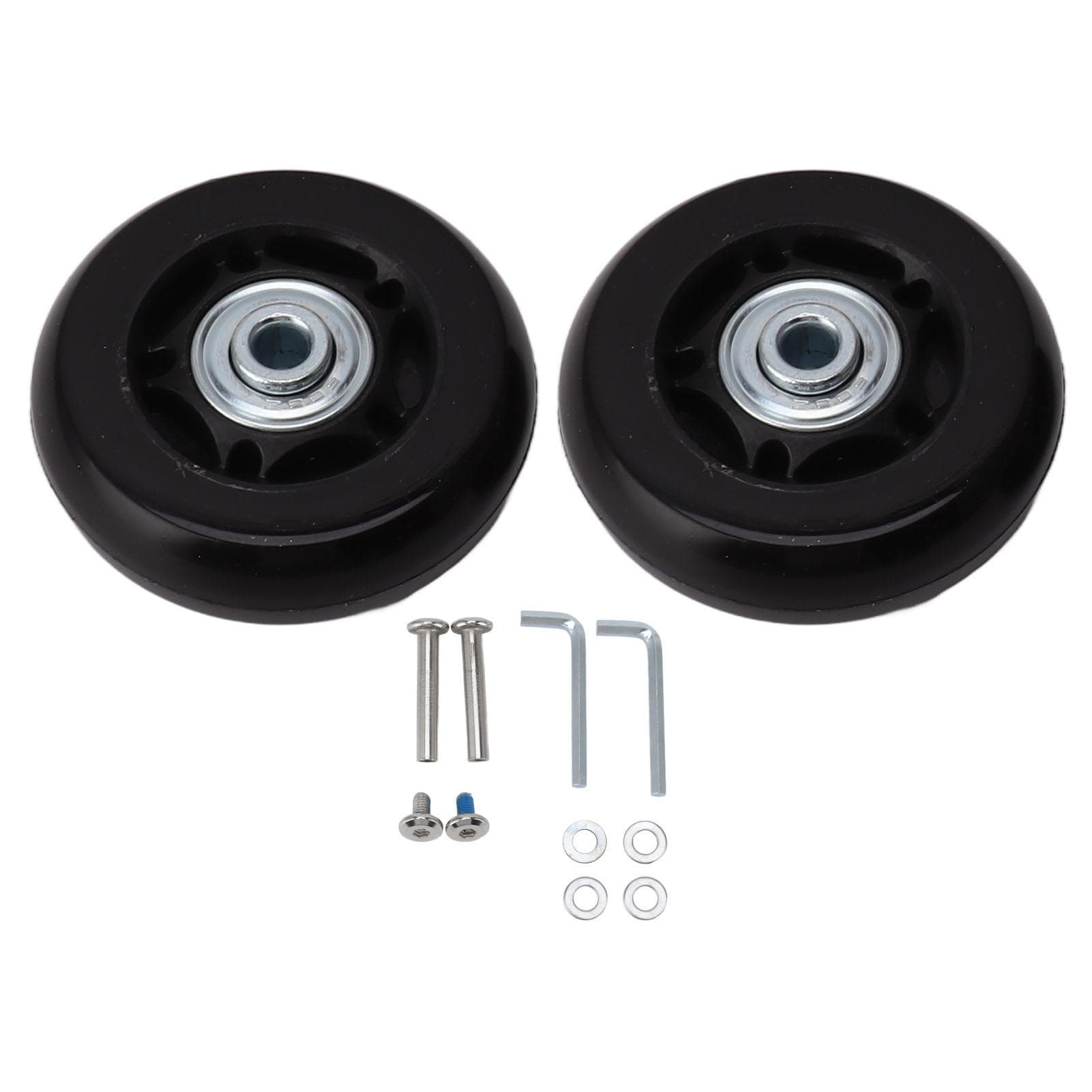 2pcs Luggage Suitcase Replacement Wheels Noiseless Rubber Swivel Caster Wheels Bearings Repair Kits 70x24mm / 2.8x0.9in