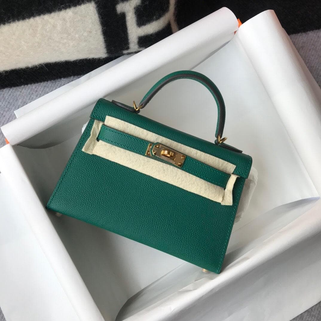 New Genuine Leather Second-generation Bag Mini Bag Palm Print Cowhide Single Shoulder Women's Crossbody Bag Classic Fashionable And Versatile 21cm+box with silk scarf green