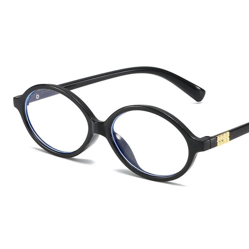 New Oval Sunglasses Women Fashion Black Small Frame UV400 Clear Lenses Retro Eyewear Lady Trendy Sun Glasses As Picture