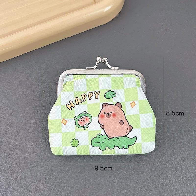 PU Leather Coin Purse Cartoon Earphone Bag Portable Small Wallet Lovely Key Storage Pouch Girls Gift D