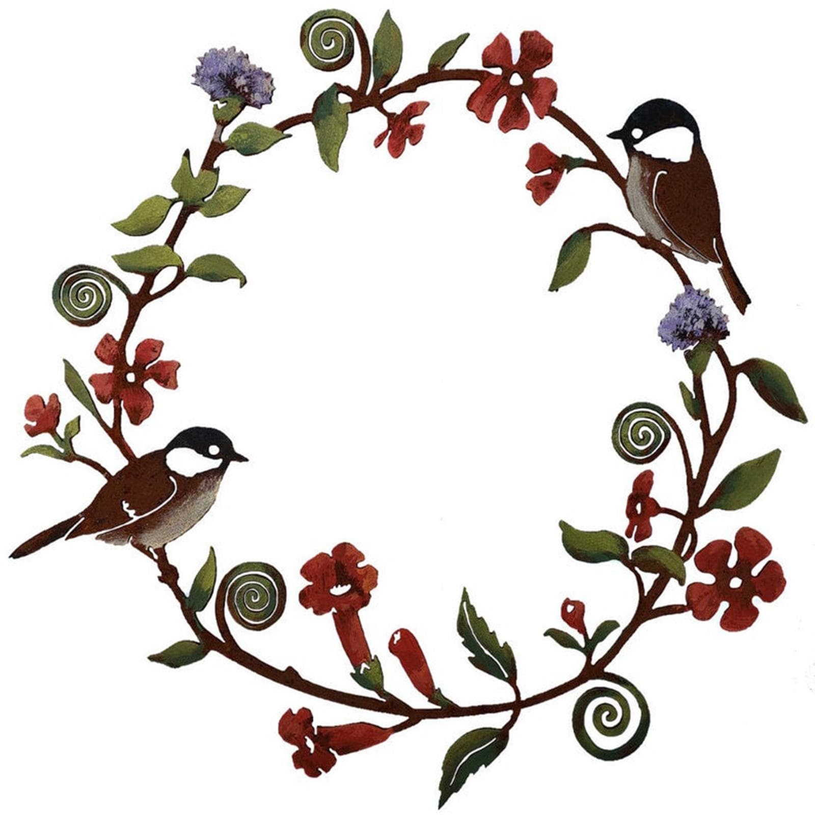 Artificial Tits Flowers Wreath Wall Art Front Door Bird Wreath Farmhouse Kitchen Porch Decor