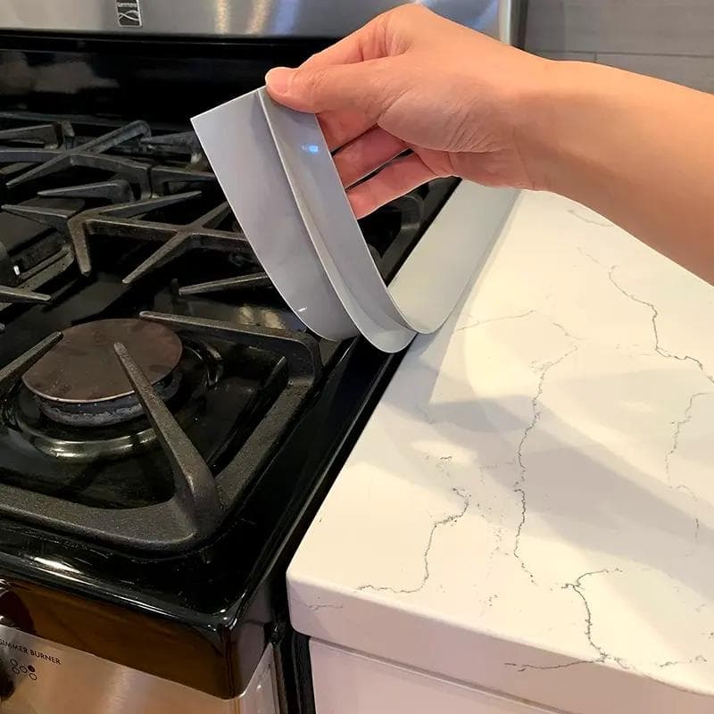 1/2pcs Kitchen Silicone Stove Counter Gap Cover Kitchen Range Gap Cover Filler Heat Resistant Mat Seals Spills Between Counter Stovetop 2pcs grey