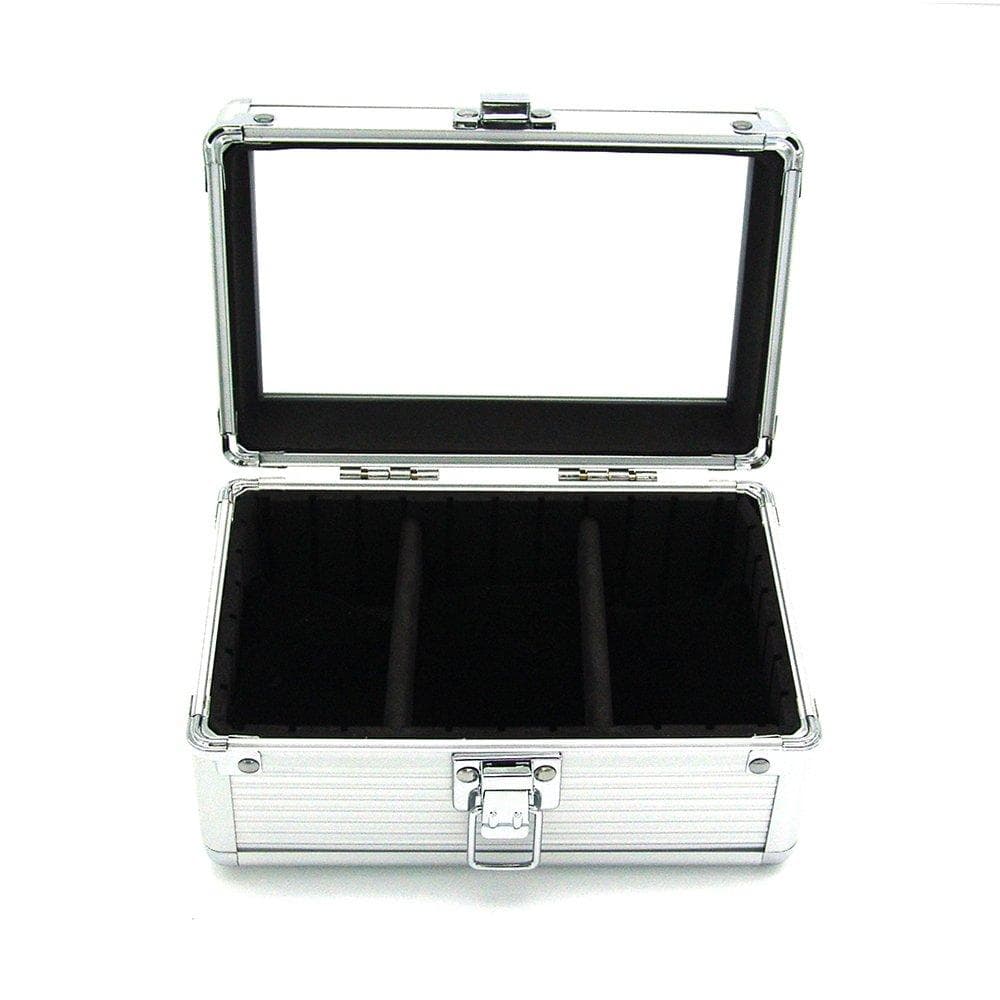 IRIWA Watch Storage Case for 3 or 5 Collection Watch Display Glass Lid Display Stylish Day Gift 3 Watches, Case, Box, Shockproof, Box, Aluminum,