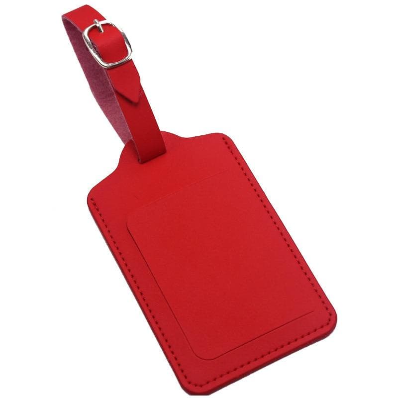 Quality Leather Luggage Tag Travel Accessories Suitcase ID Address Name Holder Baggage Boarding Tag Portable Label red