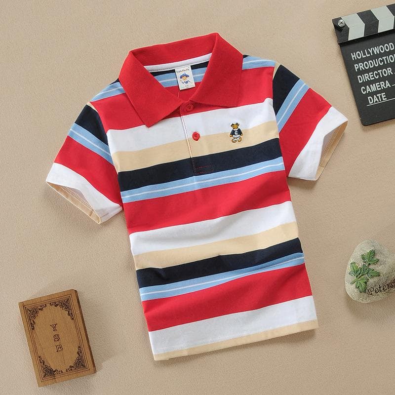 Summer Kids T-shirt Toddler Boys Tees Casual Short Sleeve Polo T Shirt Tops 14/125cm