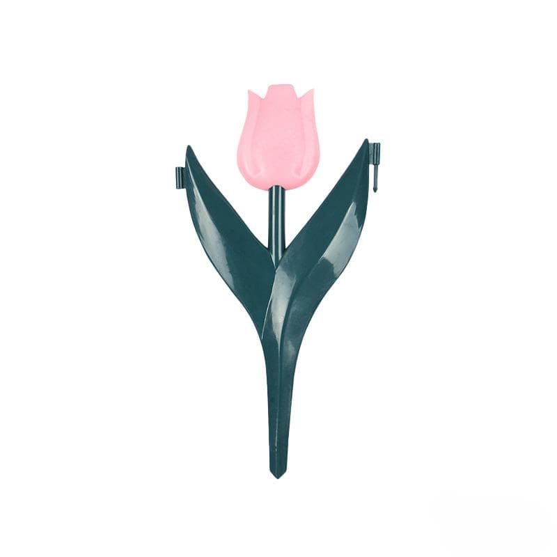 10pcs Set Fashion Plant Borders Plastic Outdoor Lawn Decoration Landscaping Garden Fence Simulated Tulip Shape Gardening Edging pink