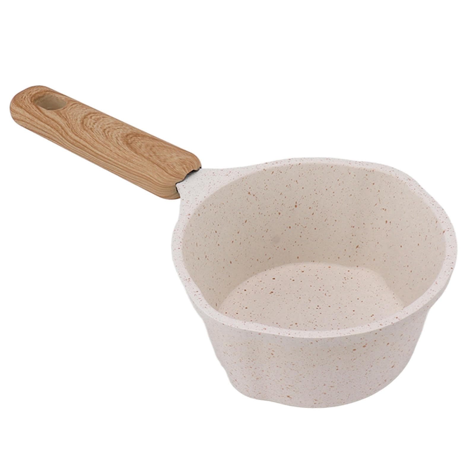Nonstick Small Pot Small White Sauce Pan Flat Bottom Milk Pot Multifunctional Cooking Pot for