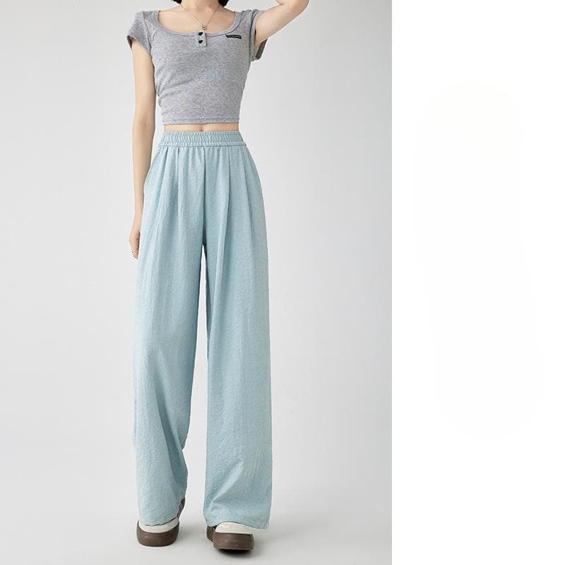 White Milk Fu Bingsi Yamamoto Pants for Women New Summer Small Casual and Lazy Texture Wide-leg Pants XL
