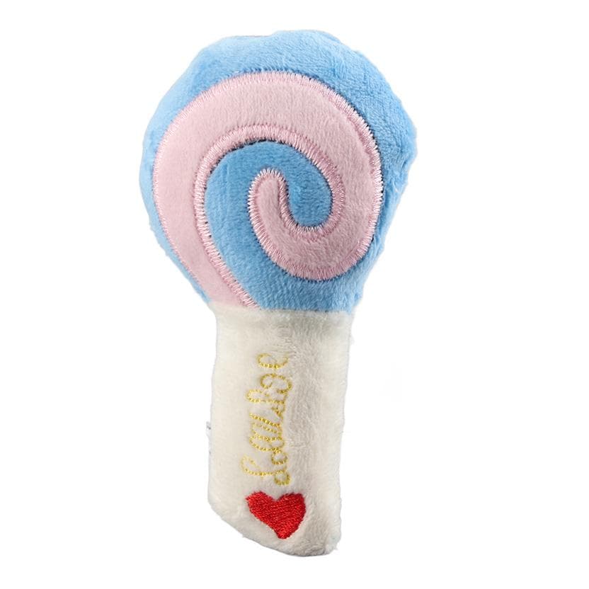 Lollipop Pet Plush Toy Bite Resistant Teeth Grinding Relieve Boredom Interactive Dog Chew Toys for blue