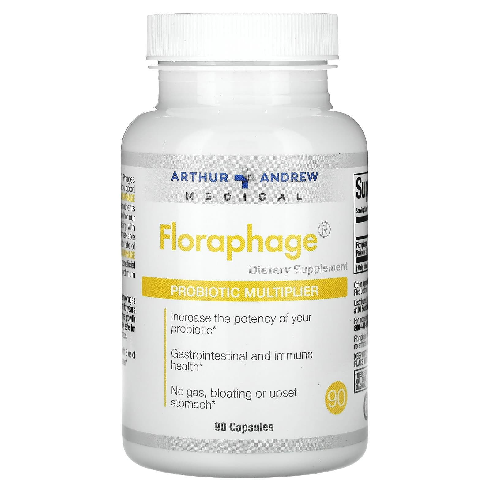 Arthur Andrew Medical, Floraphage, Probiotic Multiplier, 1,000,000 PFU, 90 Capsules
