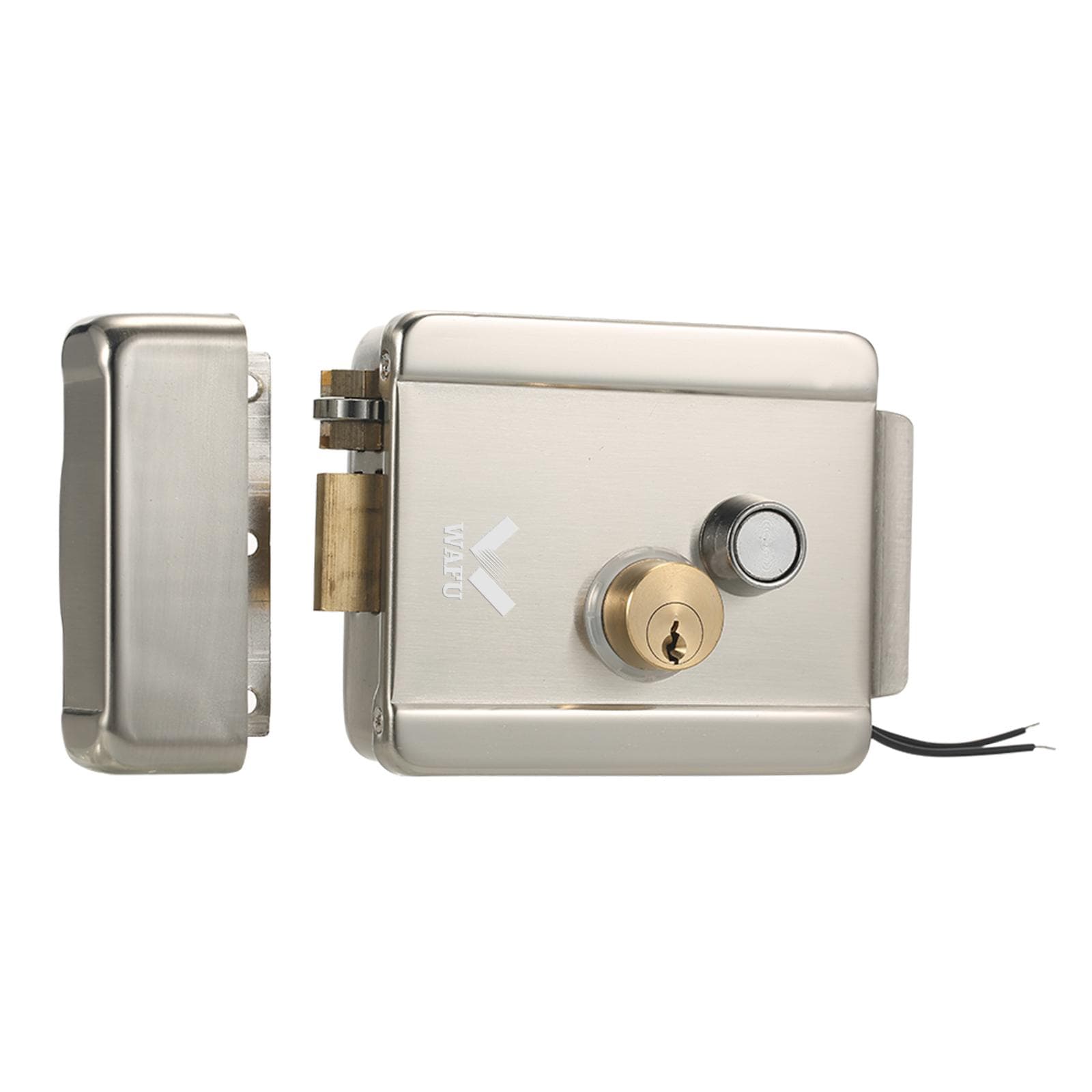 WAFU Smart Electric Gate Door Lock Secure Electric Metallic Lock Electronic Door Lock Door Access Silver