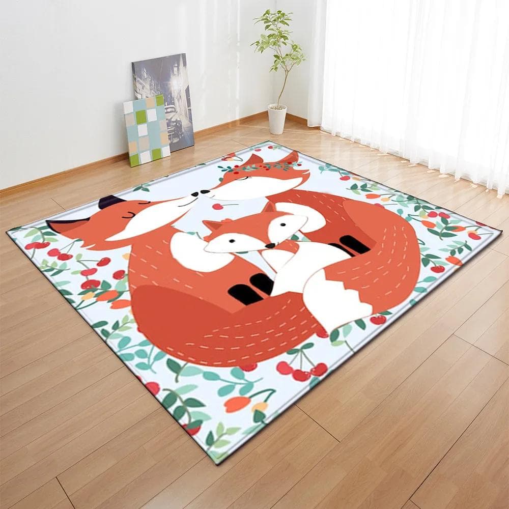 Cartoon Animals Colour Fox Flamingo 3D Print Carpets For Living Room Bedroom Area Rug Child Home Decor Carpet Kids Room Play Mat 80 x120cm