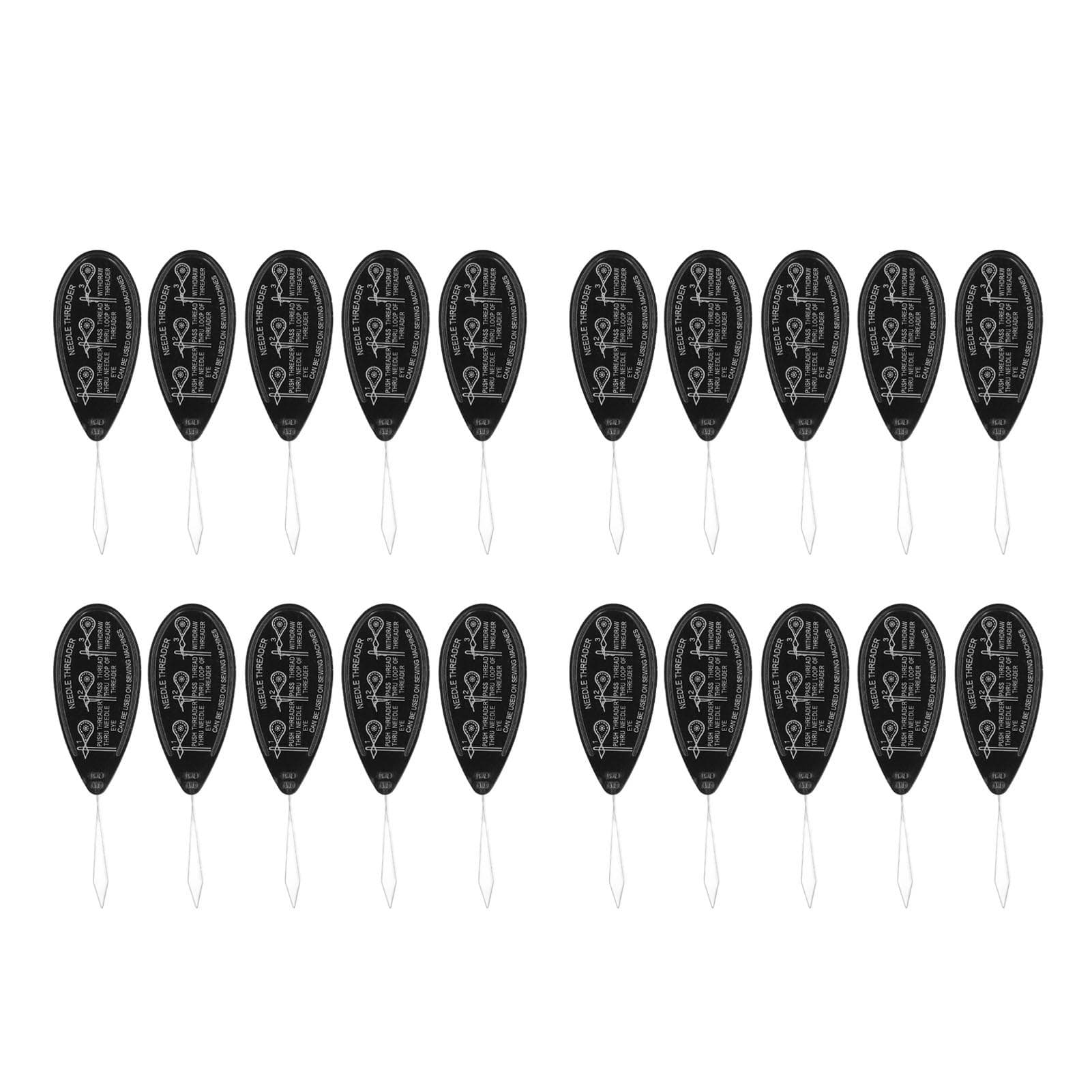 20 PCS Needle Threaders DIY Plastic Material Reliable Sturdy Portable Black Embroidery Needle