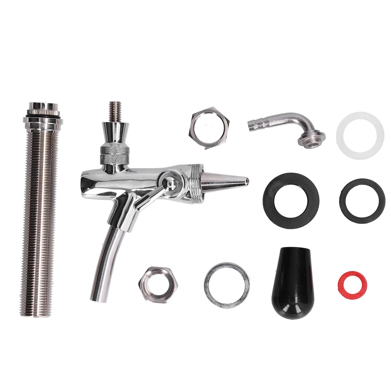 Draft Beer Adjustable Faucet Chrome Plated Stainless Steel G5/8 Shank Beer Tap for Home Brewing