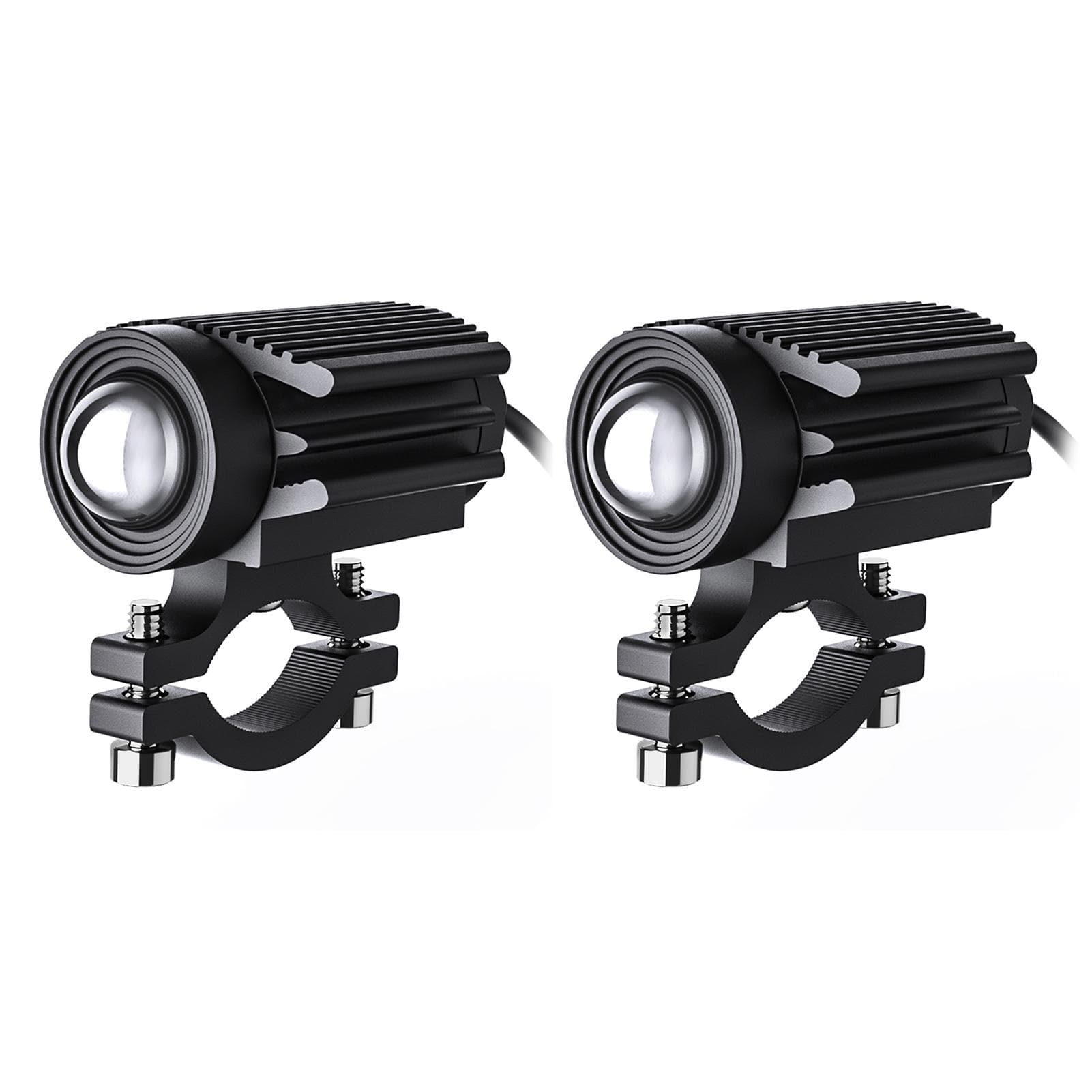 Motorcycle LED Driving Fog Lights 60W White and Amber LED Pods Projector Lights Spotlight S1 black