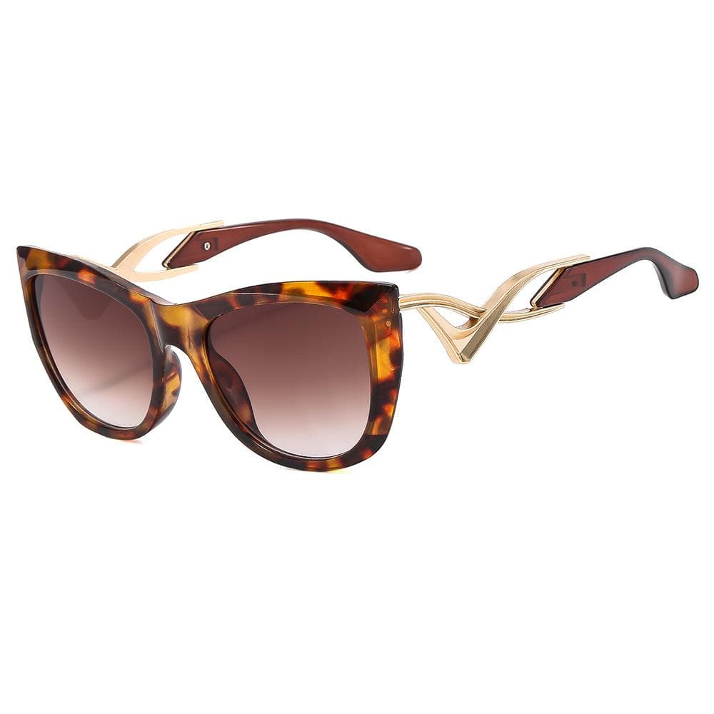 Trendy Cat Eye Sunglasses Women Men Fashion Curved Legs European American Style Chic Runway Eyewear