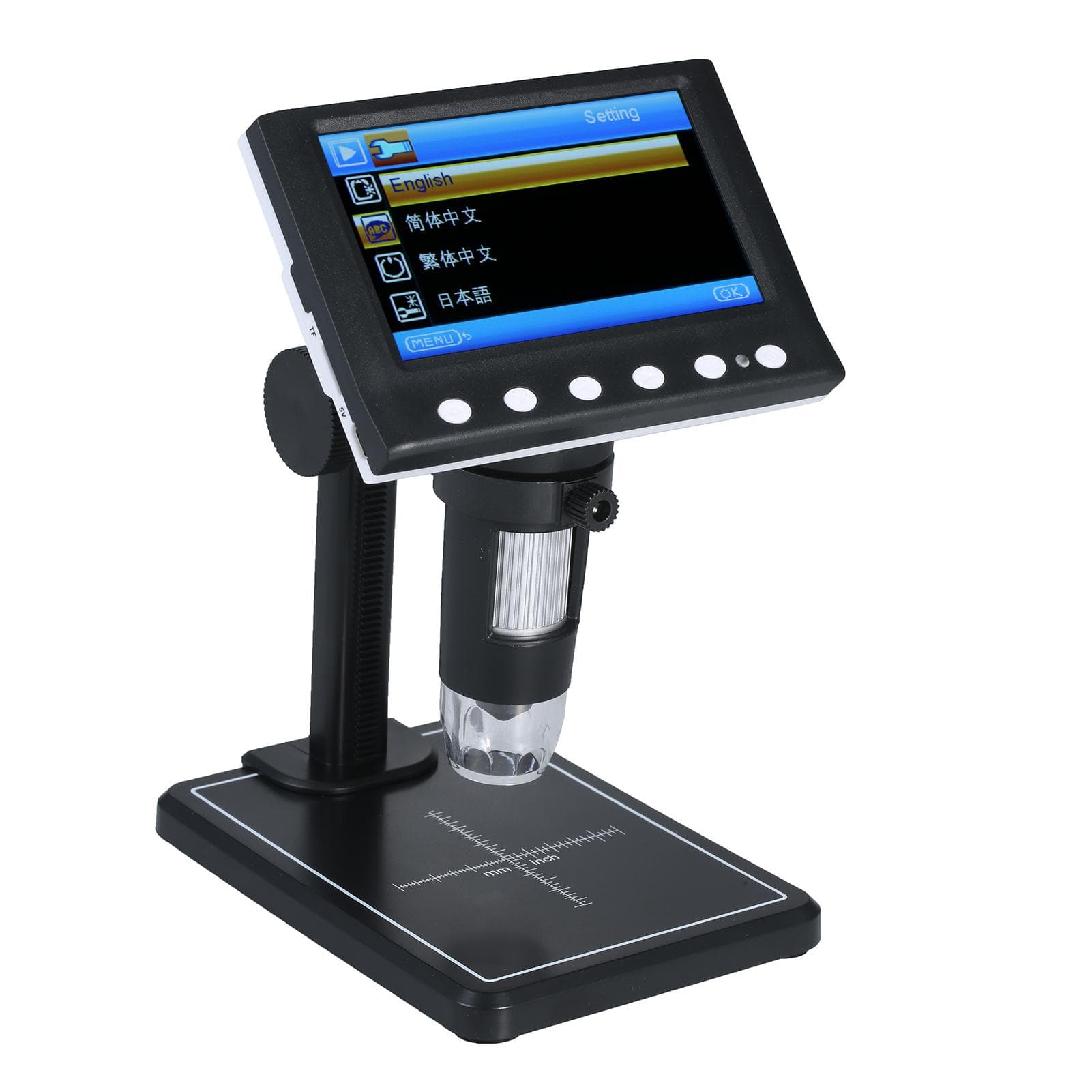 KKmoon Digital Microscope 4.3-inch 1000X Magnification LCD Microscope Portable Microscope Video Rectangular Base