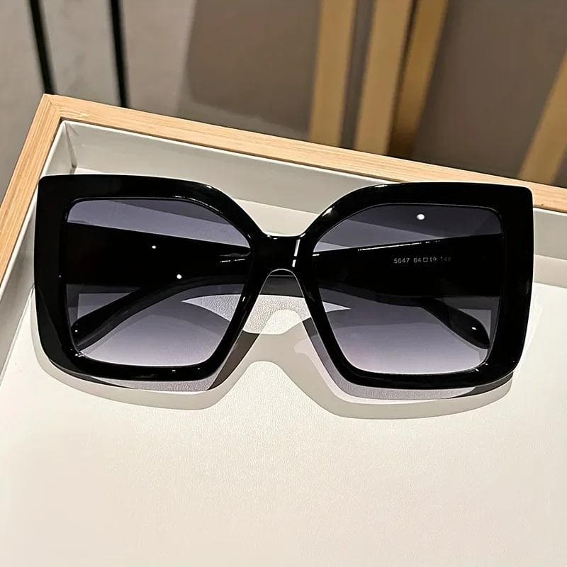 New Large Frame Oversized Square Sunglasses Gradient Lenses Color Contrast Leopard Print Frames Fashion Glasses
