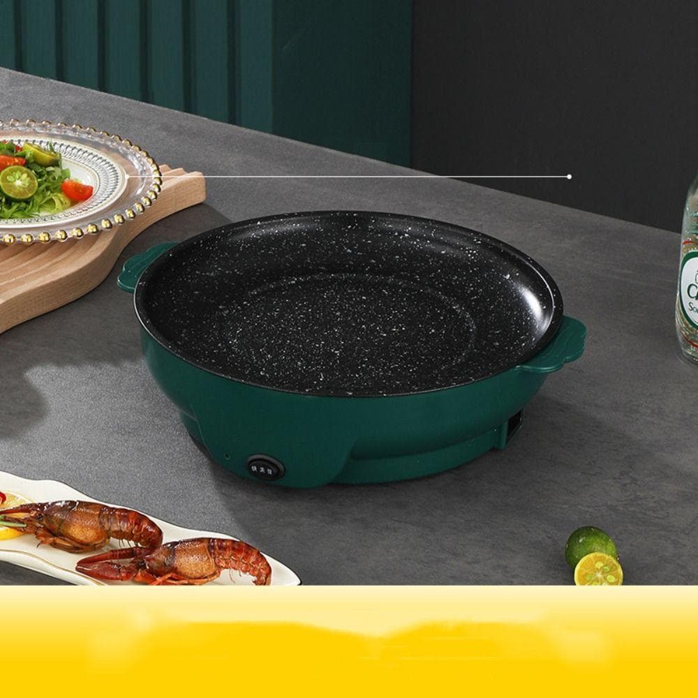 Large Firepower Frying Pan 7 Colors Electric Cooker New Portable Small Pot 22cm dark green