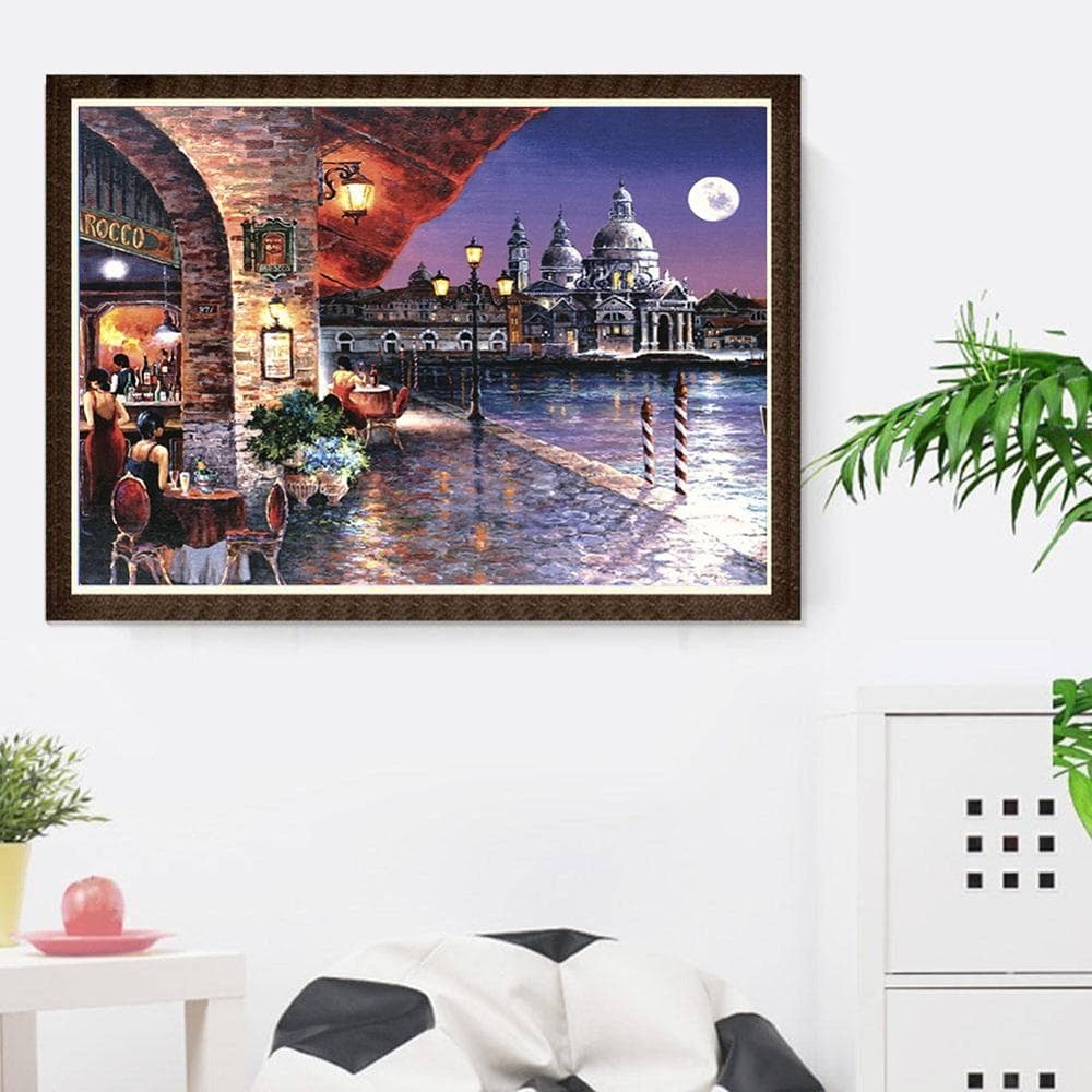 Diamond Painting Cross Stitch Scenery Diamond Embroidery Full Round Landscape Picture Of Rhinestone 20X30CM