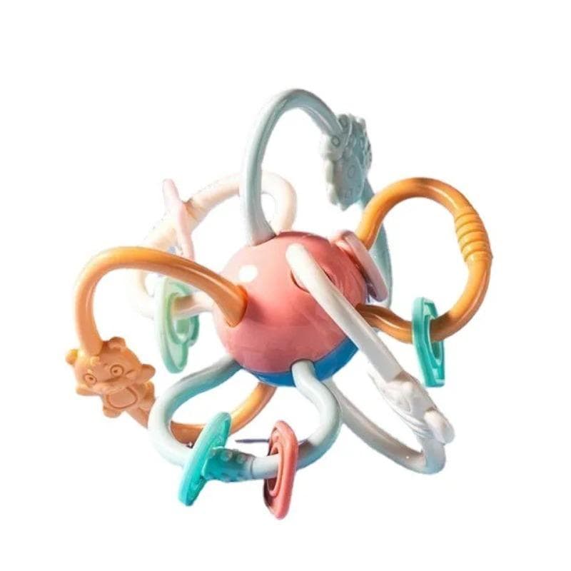 Baby toy early education rattle Newborn 6-month-old baby grip training can rotate Manhattan ball