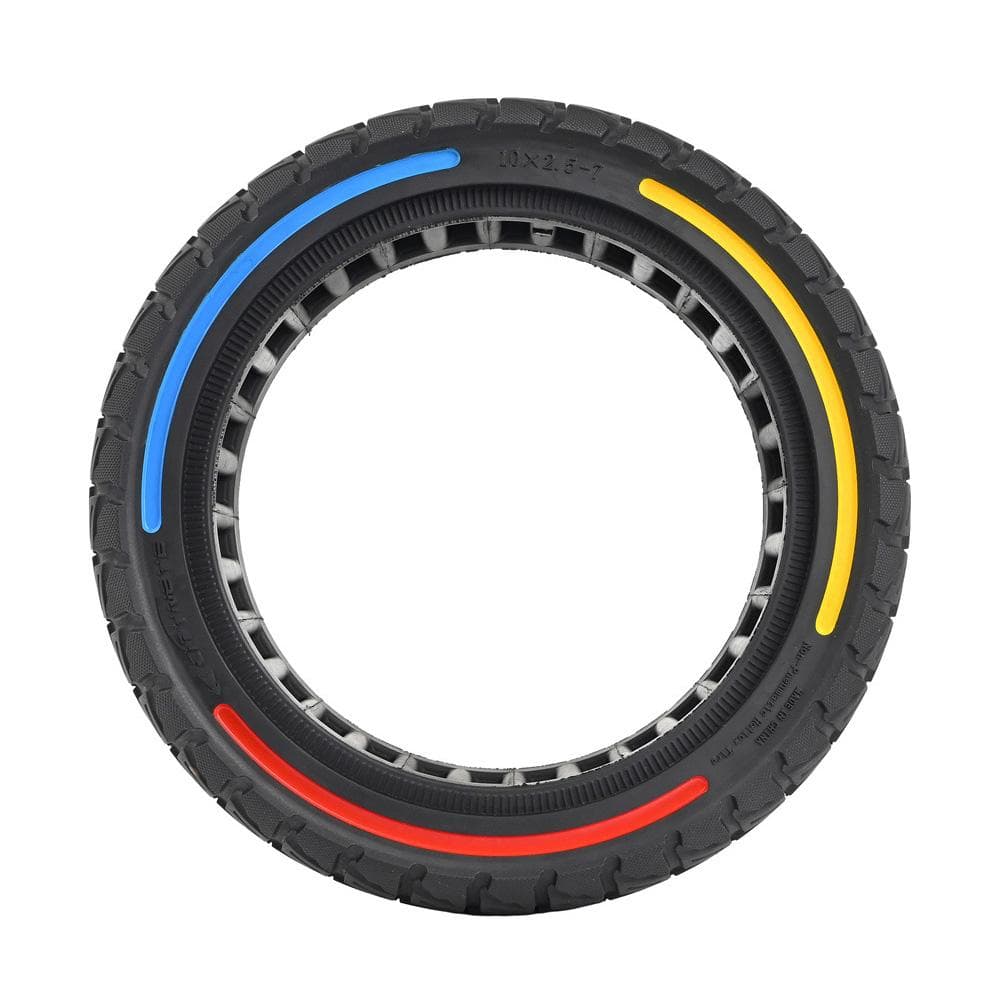 10x2.5-7 Honeycomb Tire Tubeless Solid Tire Compatible for Xiaomi Scooter 4/4 Pro Electric Scooter yellow/red