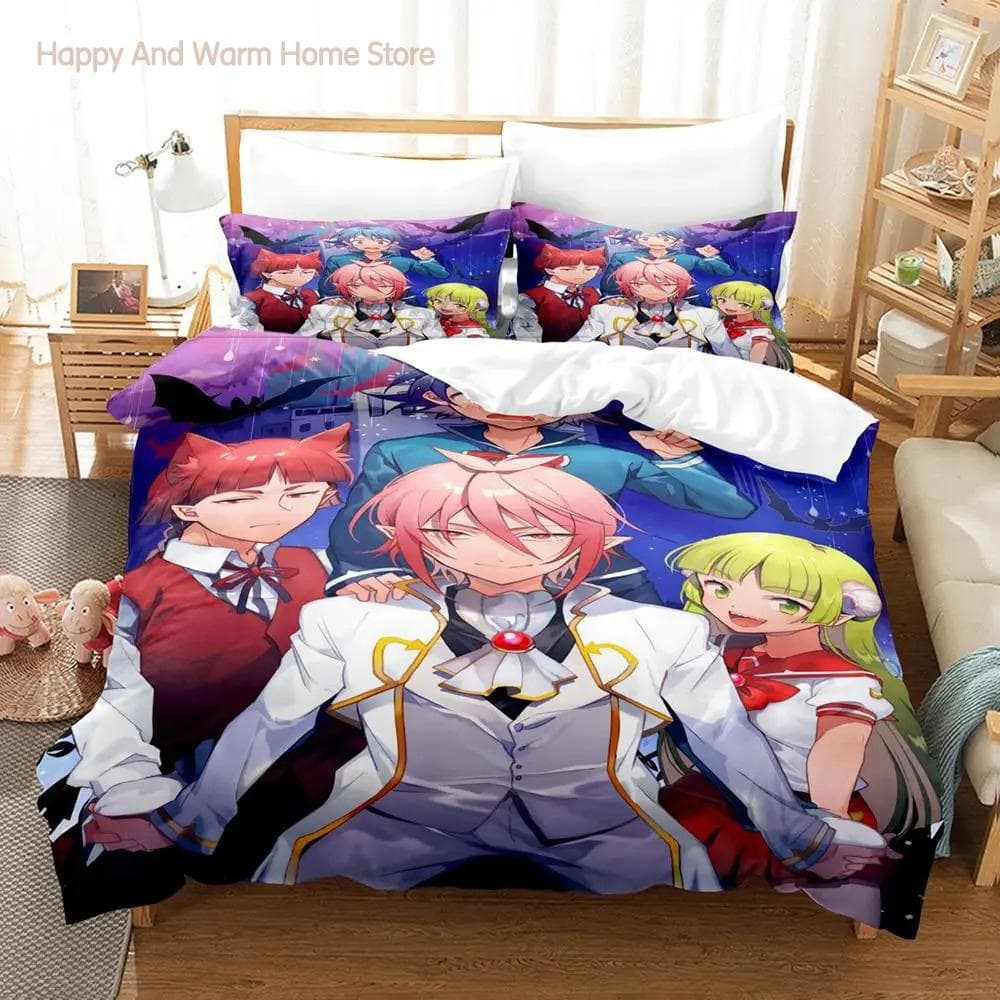Welcome to Demon School! Iruma-kun Bedding Set Single Twin Full Queen King Size Bed Set Teenage Bedroom Duvetcover Sets 3D EU single(135x200cm)