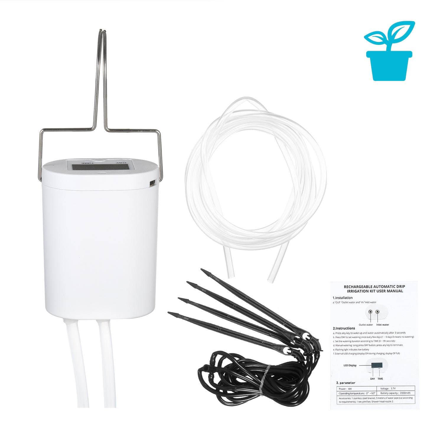 Automated Watering Device Smart Water Controller Automatically Watering System Drip Irrigation Kit white