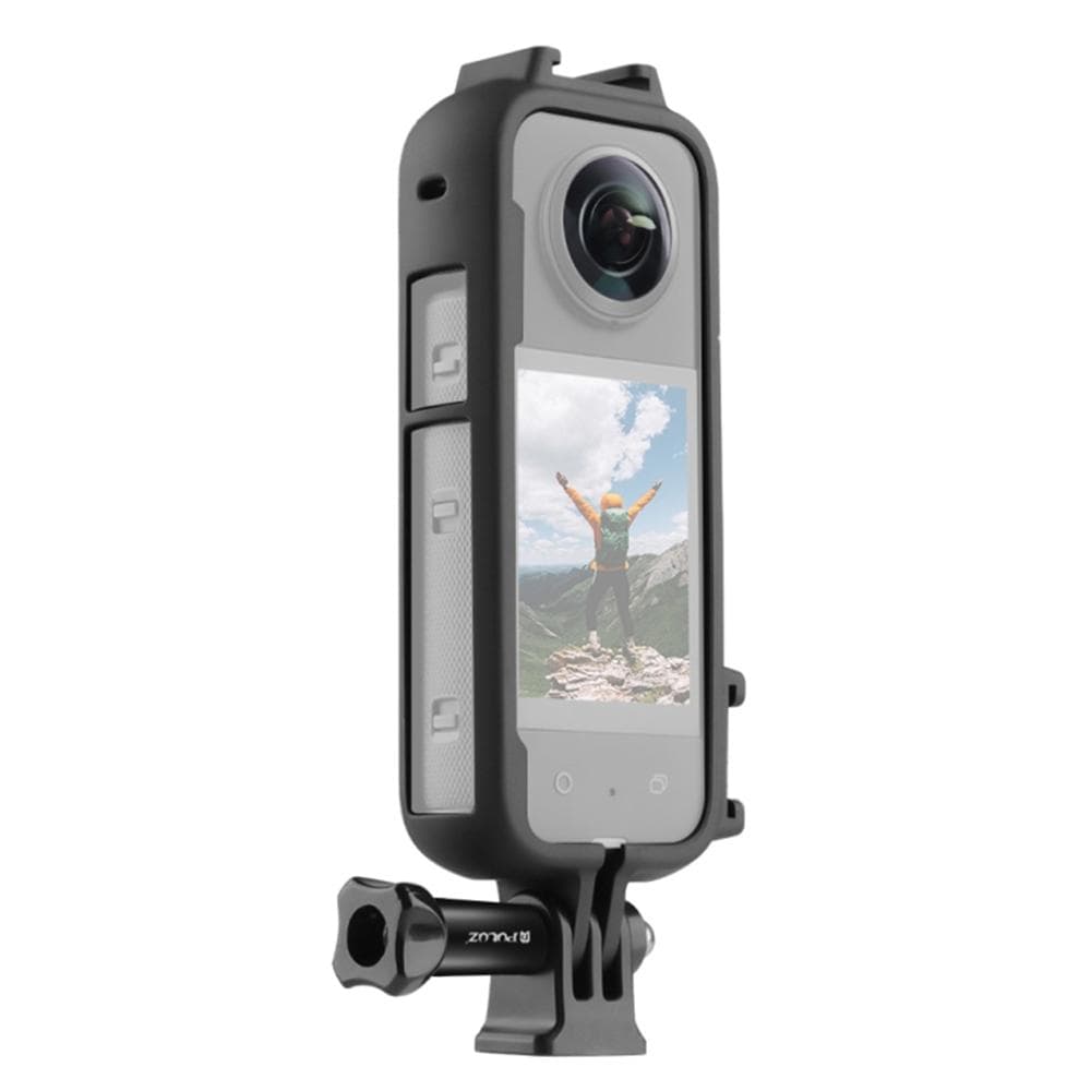 PULUZ Panorama Camera Protective Frame Video Cage with Dual Cold Shoe Tripod Adapter Mount Camera black