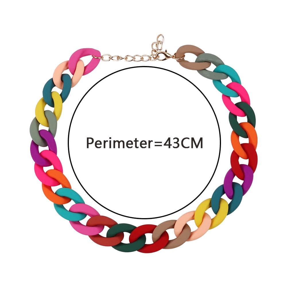 Trendy Colorful Acrylic Chain Choker Necklaces For Women Statement Matte Resin Wide Chain Collar Neck Jewelry 2022 New multicolour