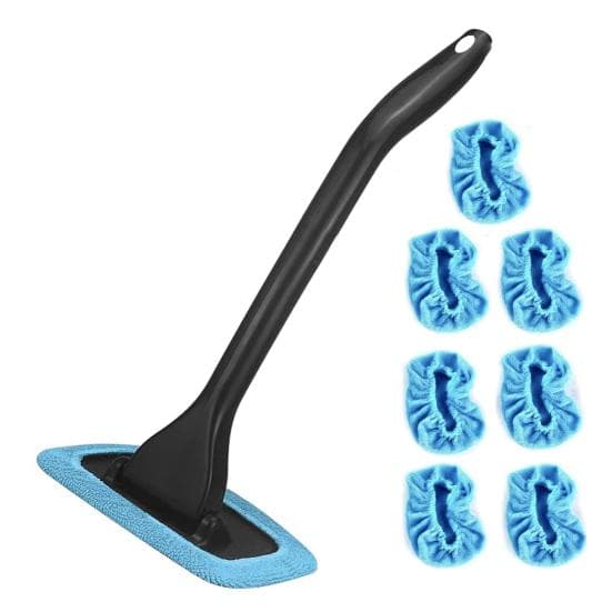 Car Windshield Window Fog Water Dust Remove Clean Cloth Brush Cleaning Tool light blue