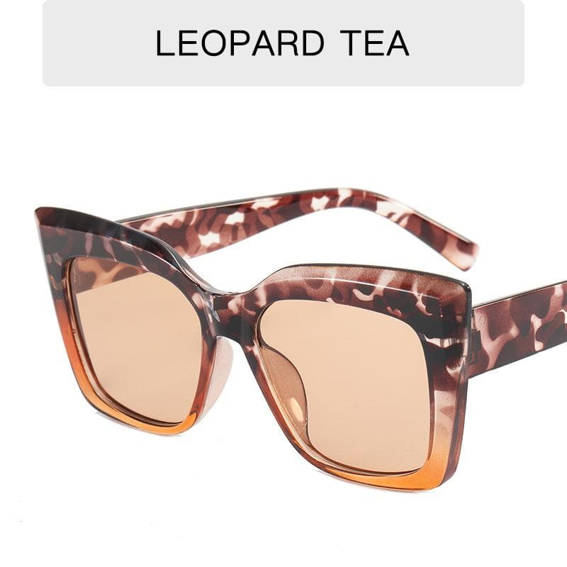 Vintage Cat Eye Oversized Sunglasses Women Gradient Lens UV400 Black Luxury Square Glasses Gafas De Sol As Picture
