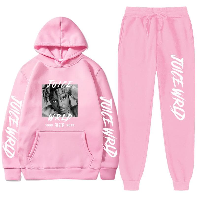 Women's Long Sleeves Women's Long Sleeves Set Tracksuit MeRapper Juice Wrld Hooded Sweatshirt Pants Hoodie Sportwear Suit M