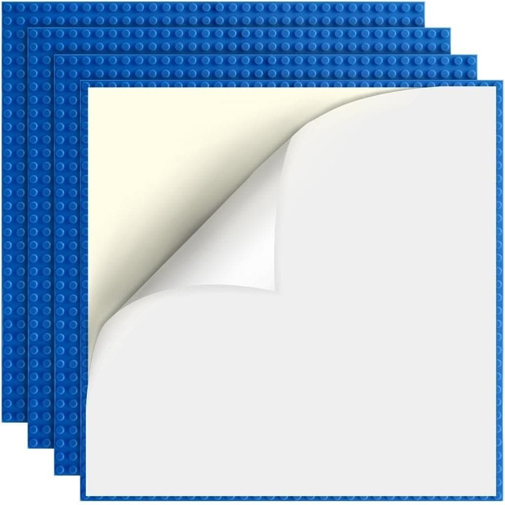 10 Inch X 10 Inch Peel-and-Stick Baseplates Self Adhesive Building Brick Plates Compatible with All Major Brands Children Brick Diy Toy Gift blue