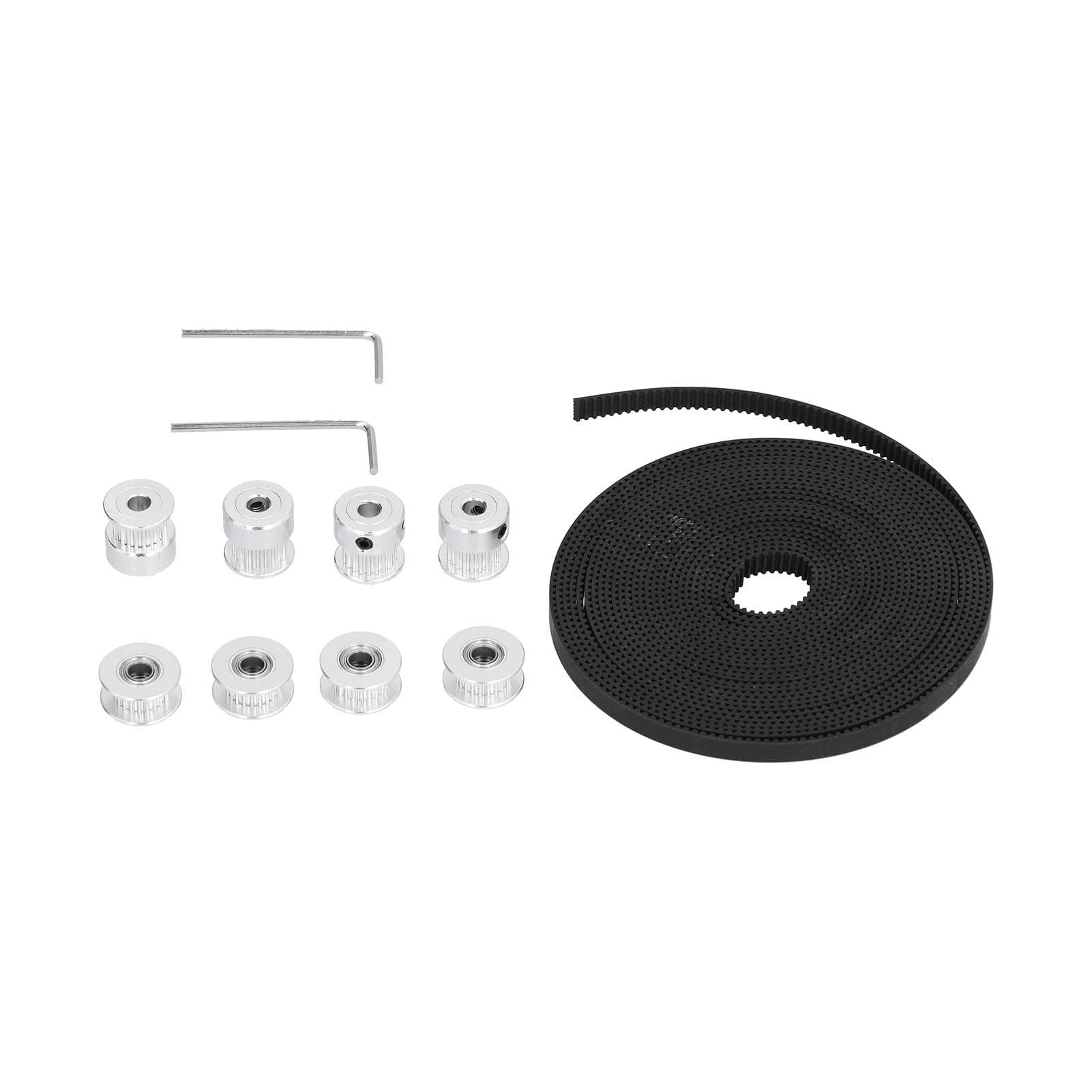 Synchronous Wheel Belt Kit Aluminum Alloy 20 Teeth Timing Pulley Set 5Meters 3D Printing Parts