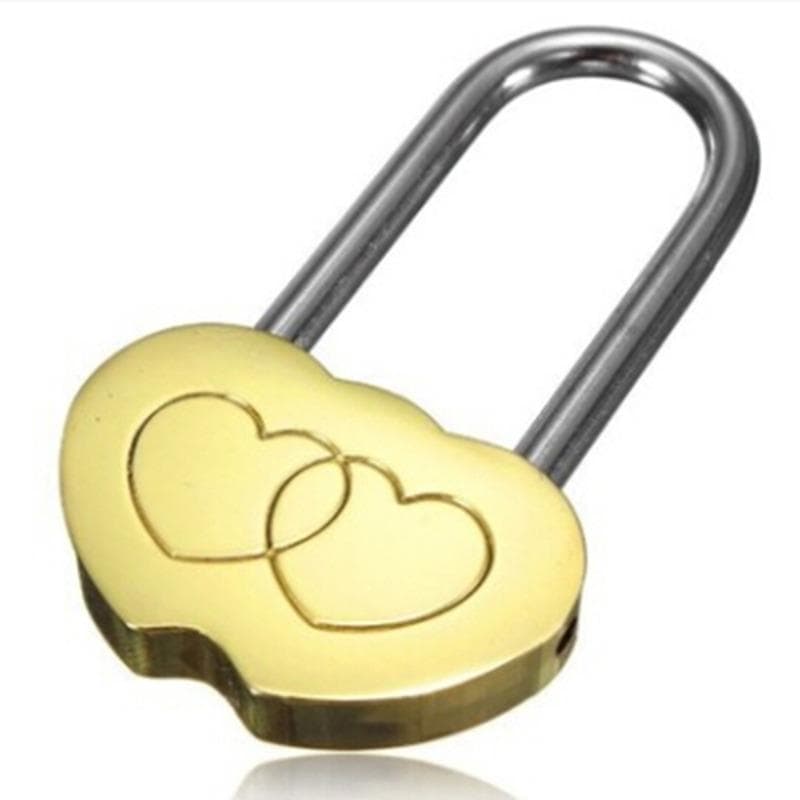 Hot Sale Padlock Love Lock Engraved Double Heart Valentines Anniversary Day Gifts Couple Christmas Gift gold
