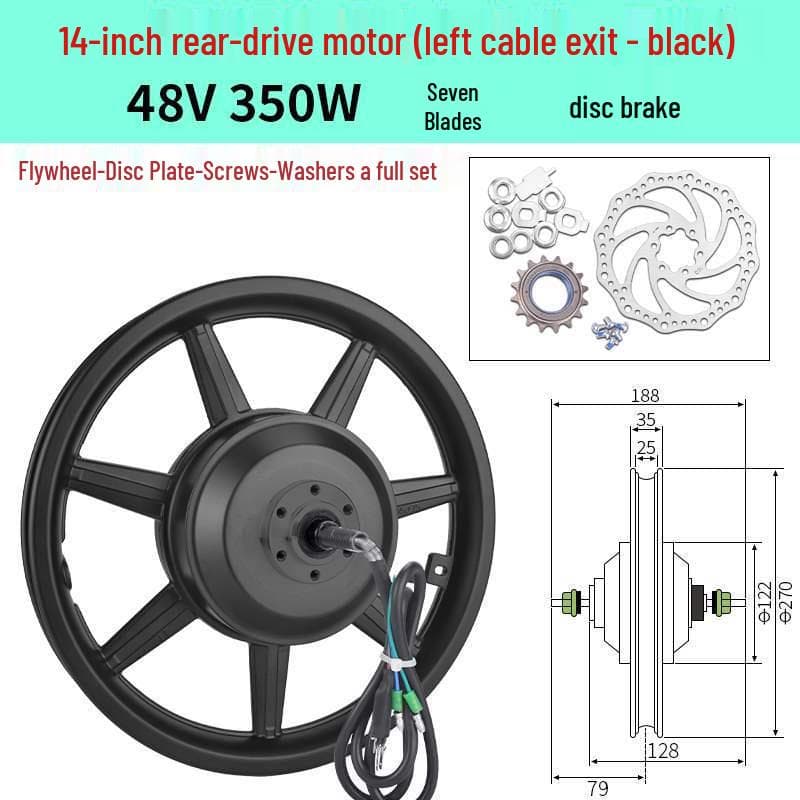 14 Folding Electric Bicycle Motor 36V/48V 350W-500W Front/Rear Drive High-Speed Hub