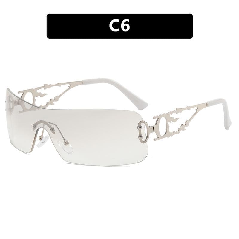 Y2K Fashion Rimless Hollow Sunglasses Spice Girls Style for Driving Beach Outings Street Photography Trendy Wear