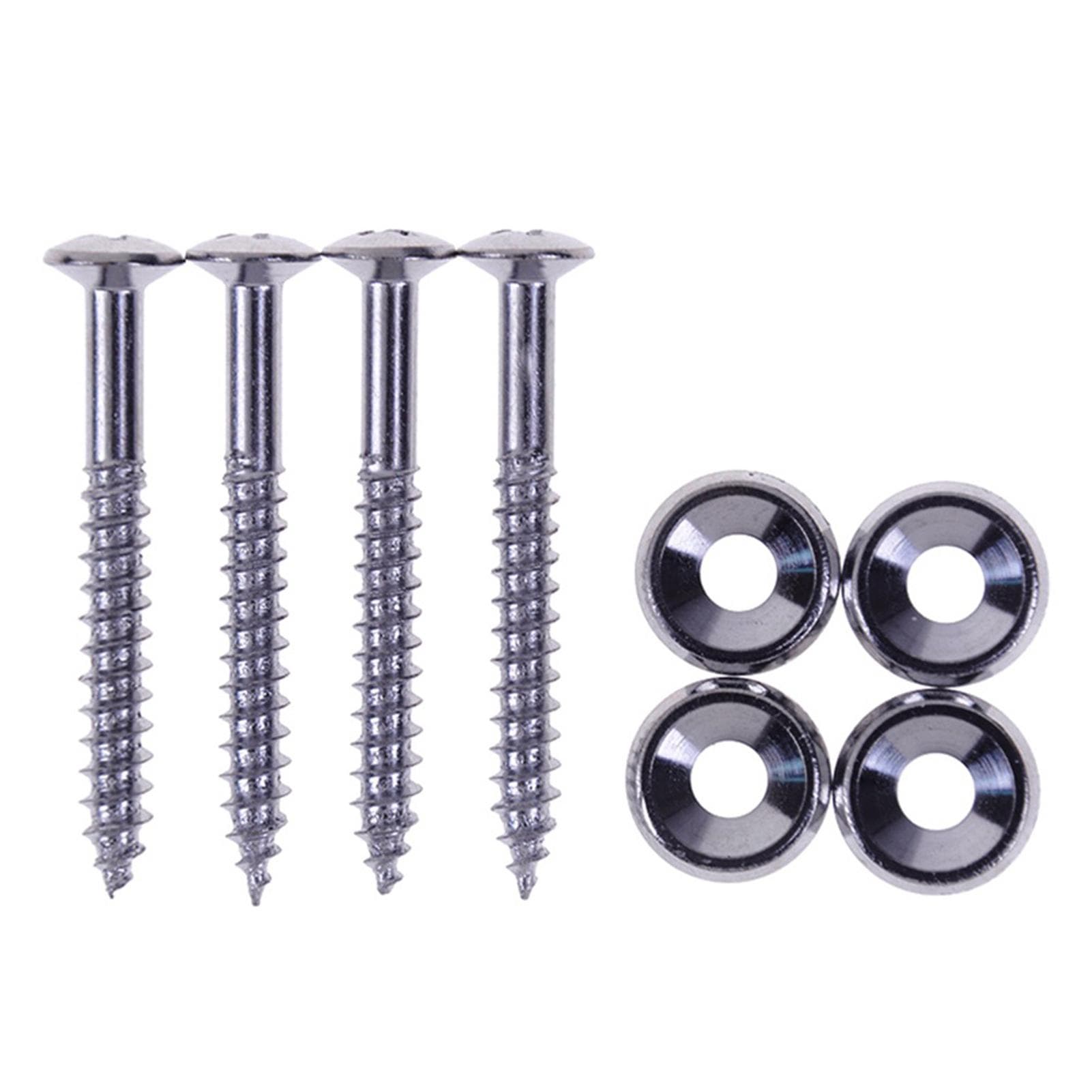 4 PCS Guitar Neck Joint Bushings Set Guitar Neck Mounting Screws Bass Ferrules Bushings with Nuts silver