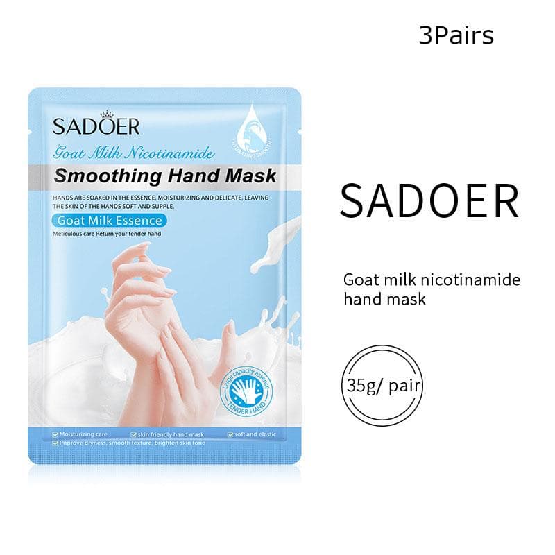 3pairs SADOER Goat Milk Nicotinamide Hand Mask Foot Mask Moisturizing Skin Care Product #1