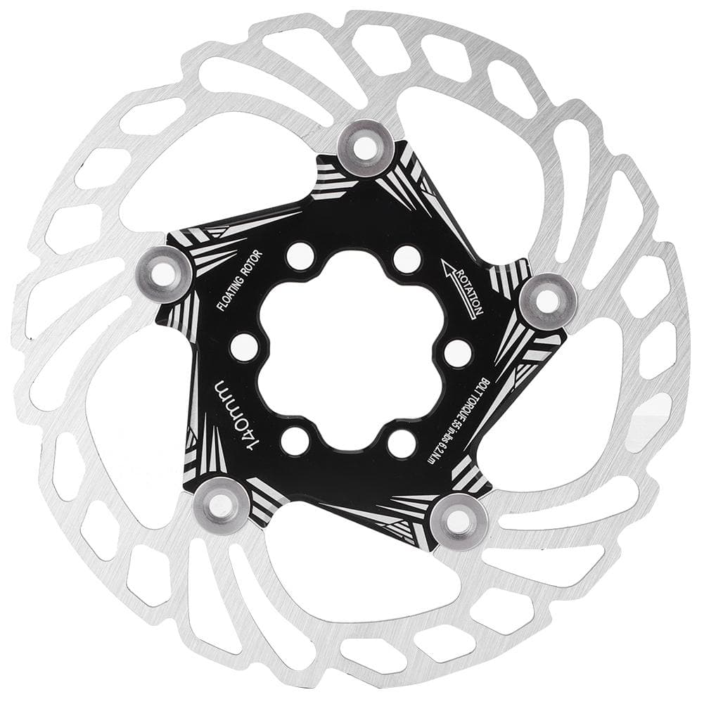Mountain Bike Bicycle Brake Disc Floating Cooling Rotors 5 Stud 140mm Cycling AccessoryBlack