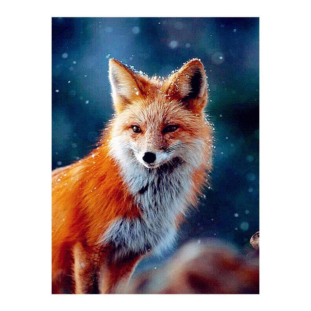Winter Snow Fox Diamond Painting Animal Full Drill DIY Mosaic Embroidery Cross Stitch 20X30CM