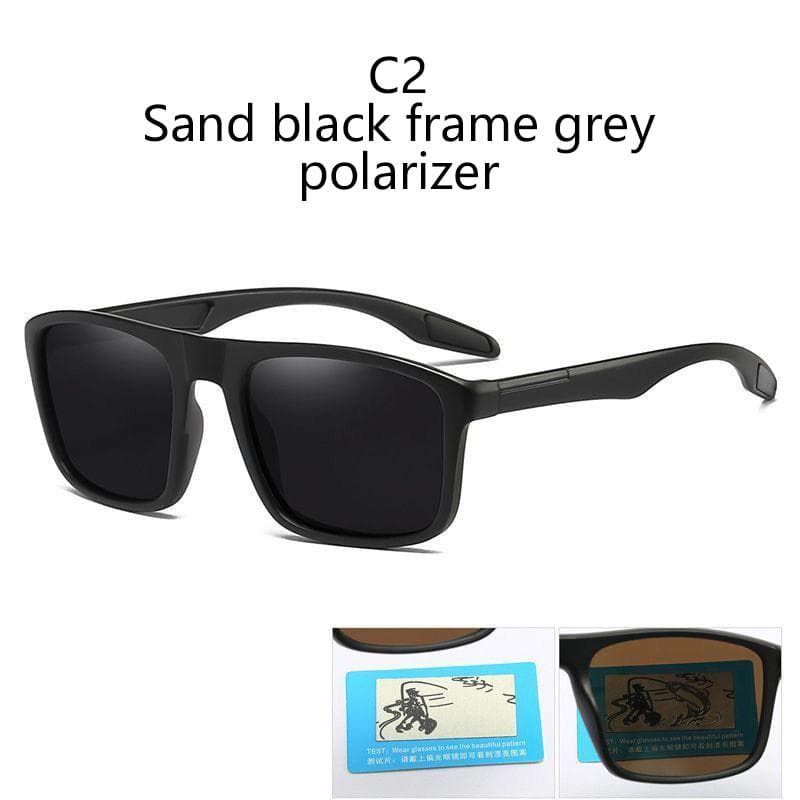 Fashionable Mens Senior Sense Square Frame Sunglasses Casual Outdoor Driving Sun Glasses UV Protection Polarized lens
